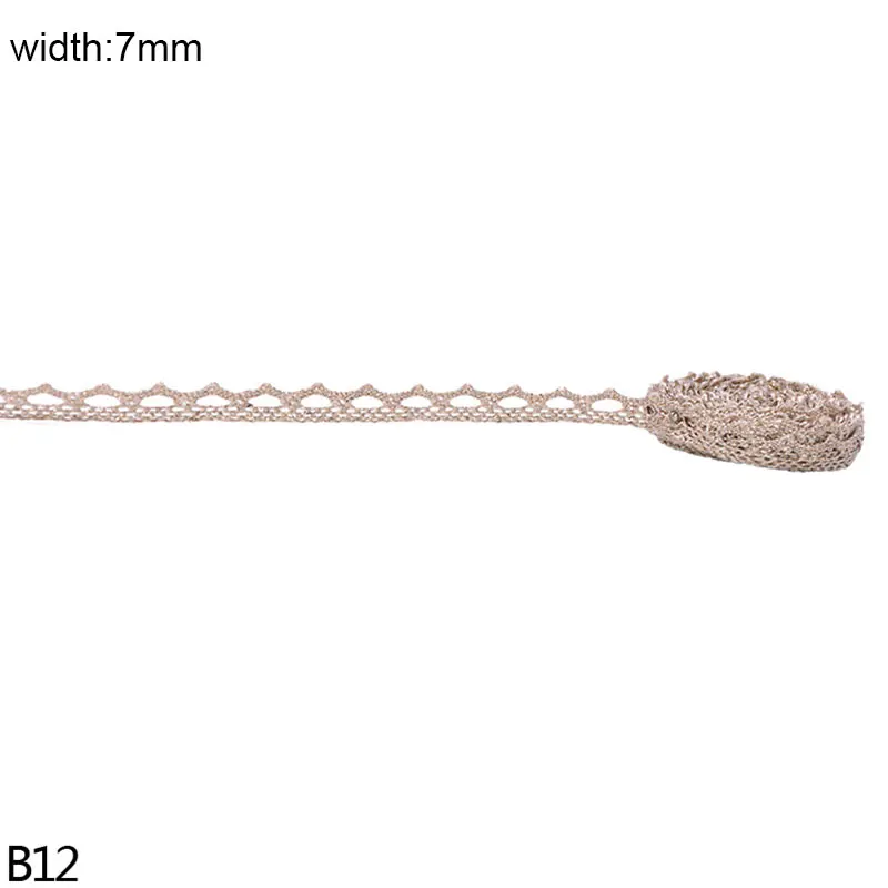 B12-7mm-rose gold 5/10 ярдов на возраст 7-24 мм розовое золото кружевная ткань серебряного цвета вышитая кружевная отделка лентами набор «сделай сам» для прошитая вручную свадебное платье украшения Accesso - Цвет: B12-7mm-rose gold
