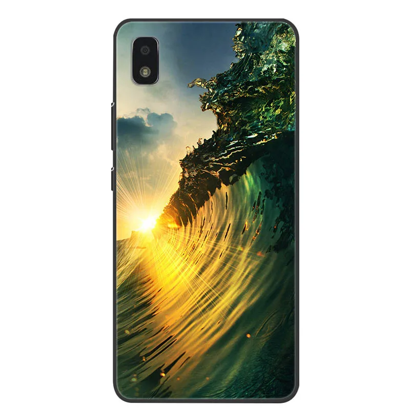 Black Soft Silicon TPU Phone Cover with Cat Design - Compatible with Sharp Aquos Wish Phones