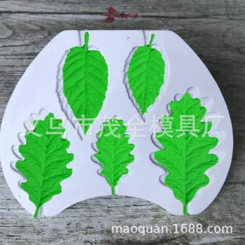 

Simulated Leaves Line Liquid Silicone Five Leaf Mousse Pastry Cake Decoration Mode Bakery Clay Kitchenware