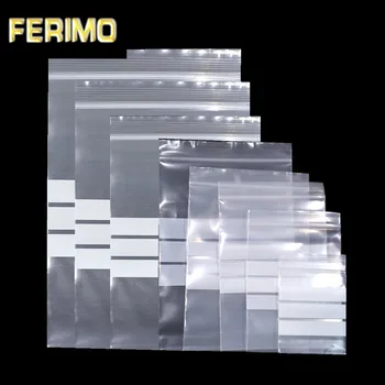 

2000Pcs Wholesale Transparent Ziplock Plastic Package Bag Food Tea Nuts Storage Bag Self Seal Zipper Polybag with Marking Line