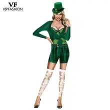 VIP Мода Ирландия День Святого Патрика Paddys костюм эльфийский наряд карнавал костюм 3D Трилистники Косплей новогодние костюмы для женщин