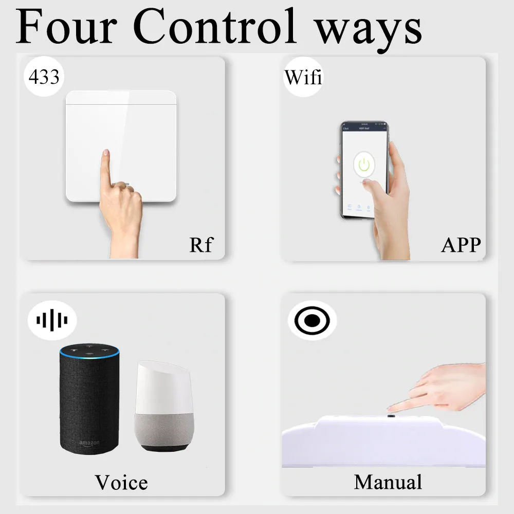 WiFi Smart Home Light Switch 220V Tuya Remote Control Timer Relay Module 433MHz Wireless Push Button Switch For Socket,LED ONOFF