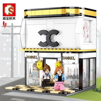 

Famous brand Luxury goods shop Mini Streetscape series Building Blocks Bricks Compatible with Model toys Sembo 601060