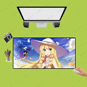 

XGZ Anime Cute Straw Hat Girl HD Print Custom Extra Large Mouse Pad Black Lock-edge Computer Desk Mat Rubber Non-slip for Cs