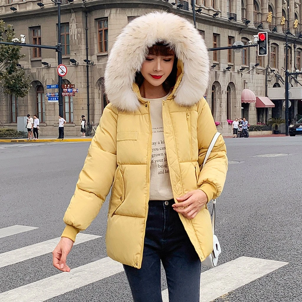 CHAMSGEND Womens Winter Jackets And Coats 2019 Parkas Wadded Warm LooseThick Outwear With A Hood Large Faux Fur Collar 1022