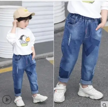 9033 thin jeans Коллекция года, Весенняя детская одежда джинсы для мальчиков повседневные тонкие джинсы для мальчиков, узкие джинсы для больших мальчиков длинные брюки - Цвет: 9033 thin jeans