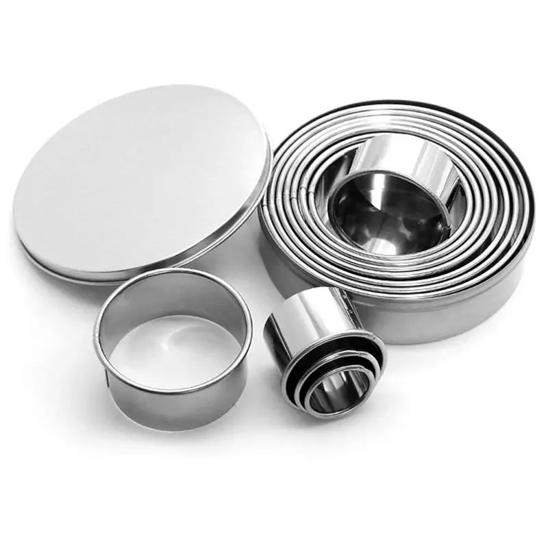 BMBY-12PCS формочки для печенья из нержавеющей стали, круглые формочки для печенья, пасты, сахарные пирожные
