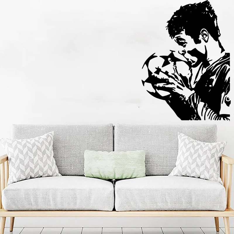 Large Neyma Soccer Sport Wall Sticker Bedroom Kids Room Barcelon Football Soccer Player Wall Decal Boy Room Vinyl Decor (2)
