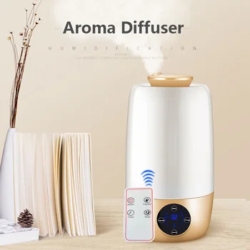 

Yellow 4L humidifier with remote control aromatherapy diffused particles ultrasonic cold mist humidifier for office, home