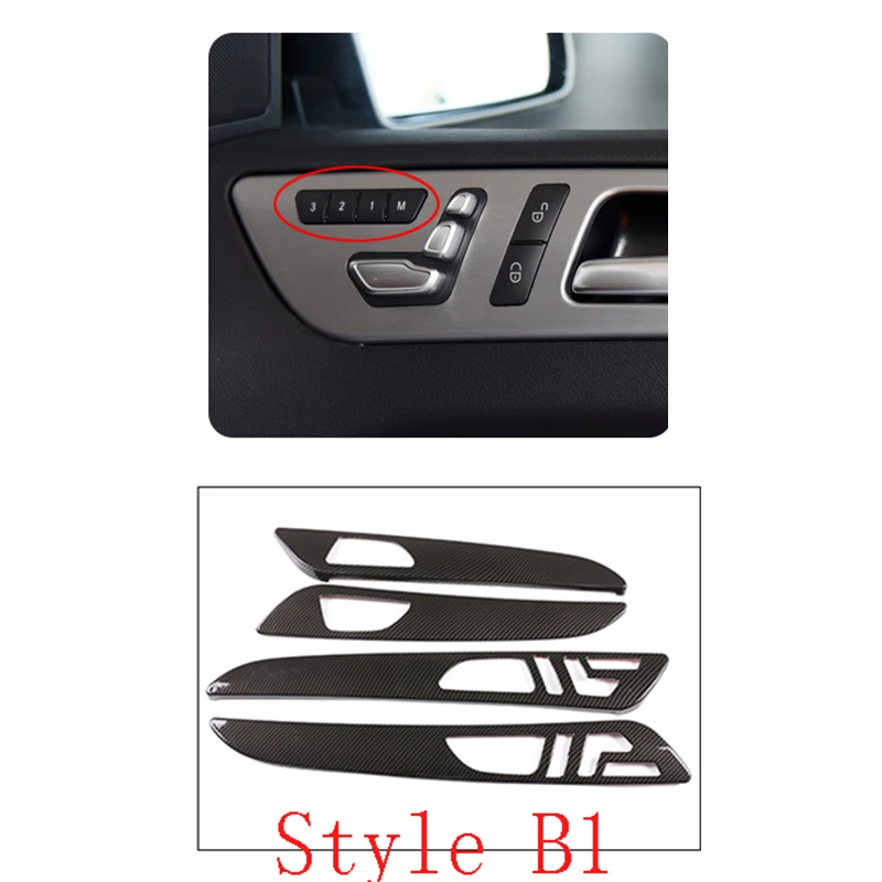 styleB1Carbonfiber 2 цвета интерьер АБС-системы автомобиля двери декоративная панель Крышка отделка Аксессуары для Mercedes Benz GLE GLS ML GL класс GLS320 400 2013 - Название цвета: styleB1Carbonfiber