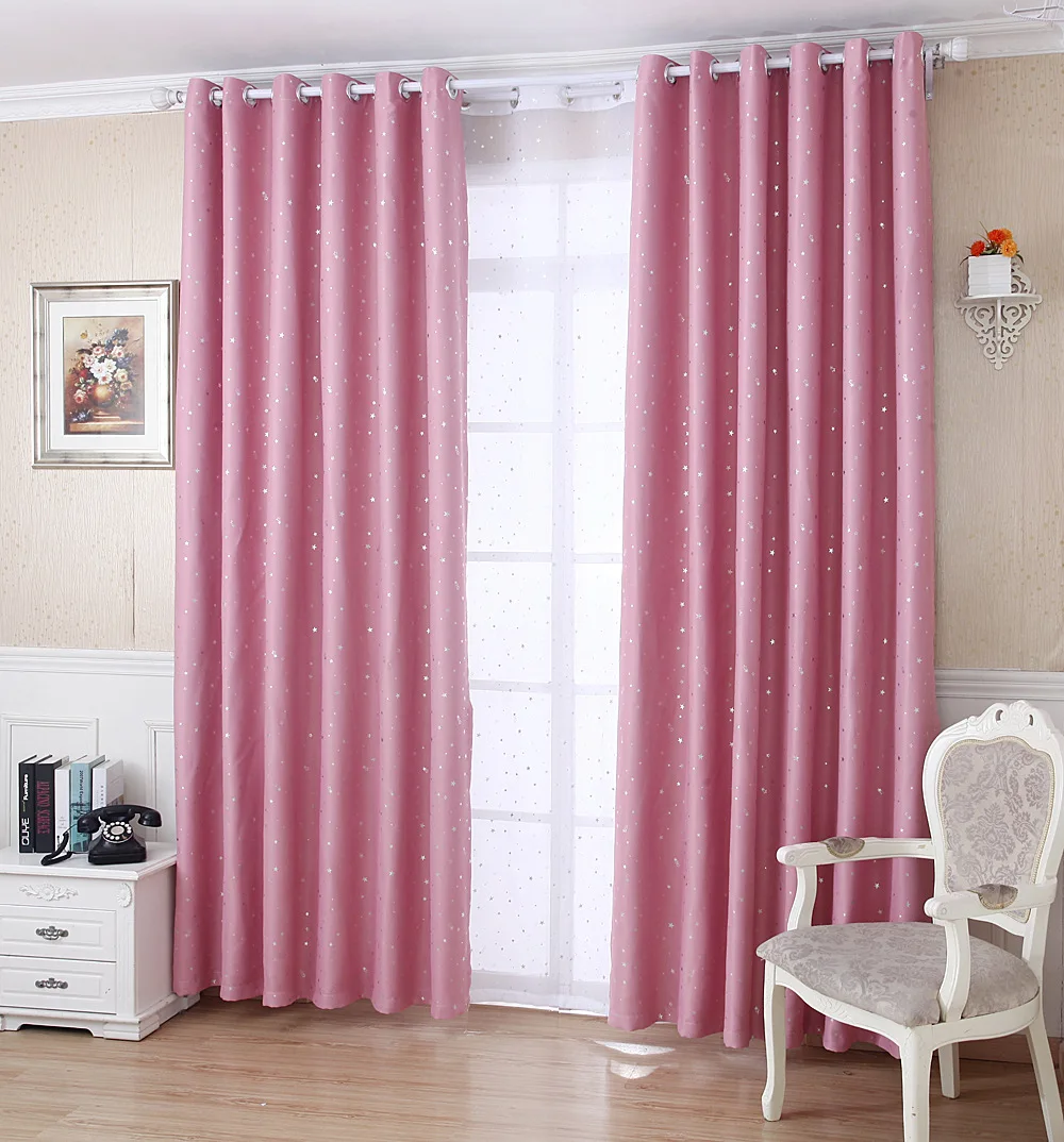 Блестящие звезды детская ткань шторы для детей мальчик девочка спальня гостиная синий/розовый ночные шторы на заказ драпировка WP123#40