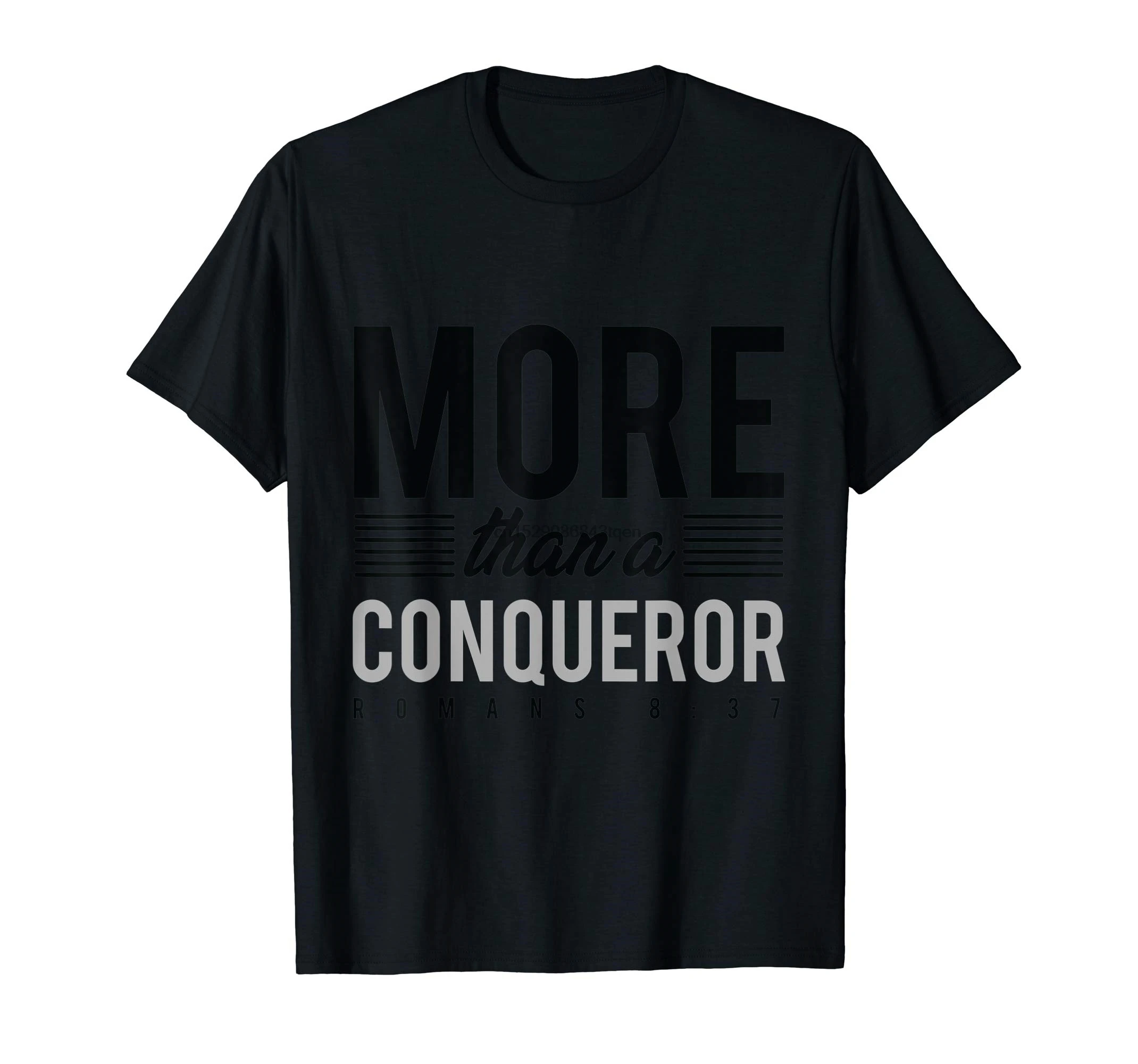 Футболка с надписью More Than A Conqueror Christian-Мужская Футболка-черный |