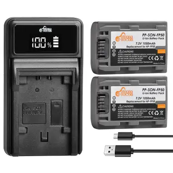 

NP-FP50 NP FP50 NPFP50 Battery and LED Charger Set for Sony NP-FP30 NP-FP50 NP-FP60 NP-FP70 NP-FP71 NP-FP90 Sony DCR-SX40 SX40R