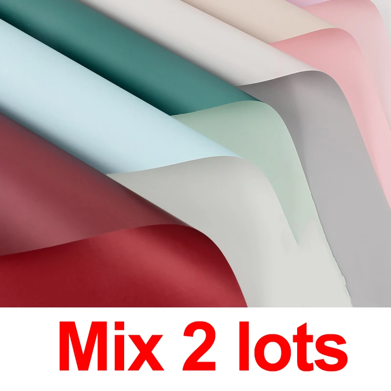 Mix 2lots 20 шт креативная двухцветная Водонепроницаемая оберточная бумага с цветами маленькая Свежая Упаковка букета материал серия Ouya оберточная бумага - Цвет: Mix 2lots