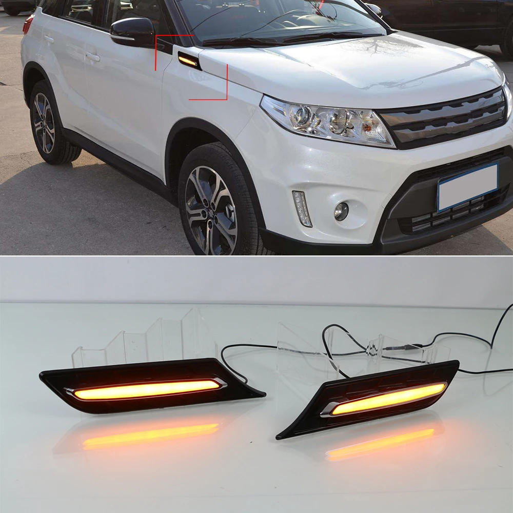 1 пара автомобиля Fender светильник Светодиодный дневной с сигнальные лампы 12V DRL