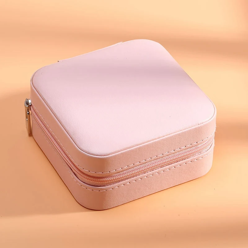 Jewelry Organizer Display Jewelry Case Boxes Portable Jewelry Box Zipper Leather Storage Joyeros Organizador De Joyas for Travel - Цвет: OR