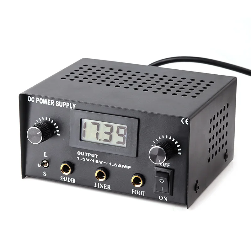 1Pcs Black Tattoo Power Supply Equipment And Dual-Purpose Transformer Porous LCD Flat With Cord Iron European American Standard | Красота и