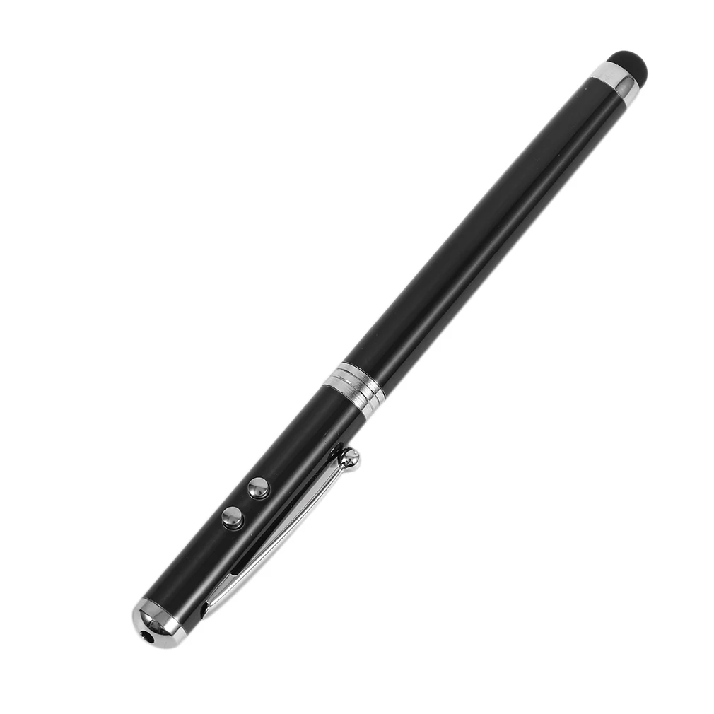 4 In 1 Multifunctional LED Light Touch Screen Capacitor Pen Laser Type Handheld Ballpoint Pen Metal Body Electronic Touch Pen