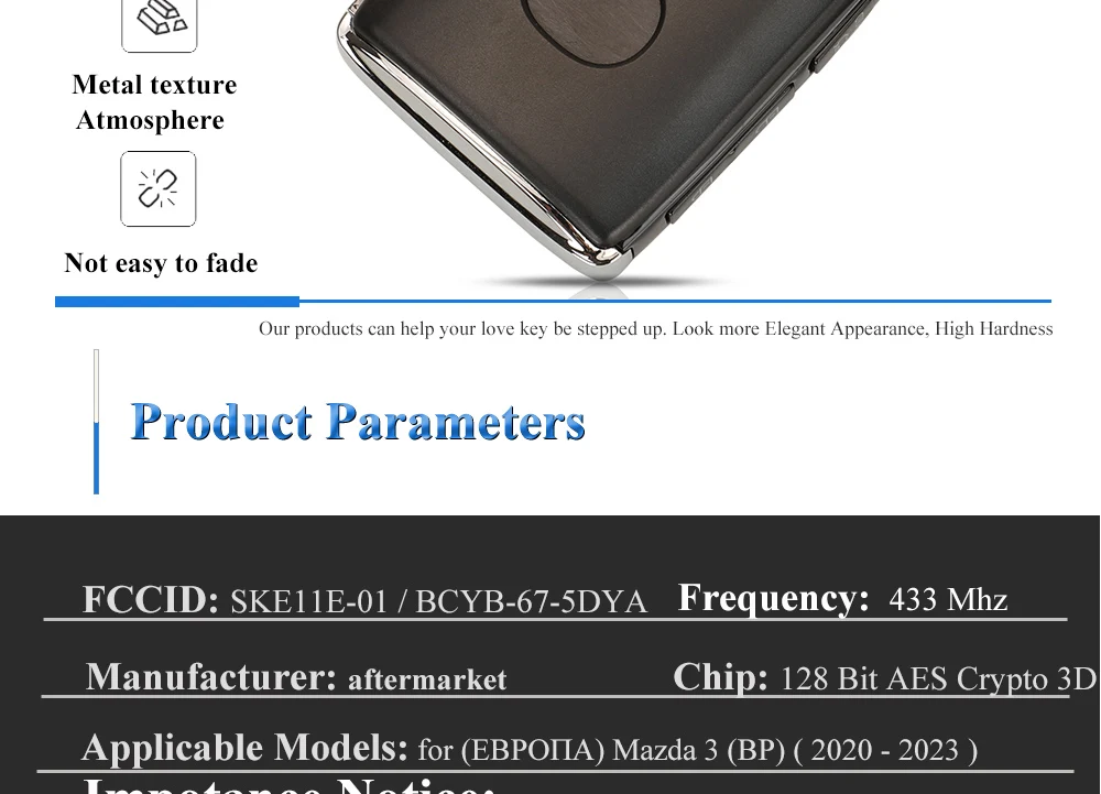 Chiave/Telecomando Per Mazda 3 Mazda3 Axela 2019 2020 2021 - Ske11e-01 /bcyb-67-5dya 433mhz Prossimità Entry Go Smart Remote Mazda - Hb2c7e16ce0c843098e7a7d6ebf5960f3e