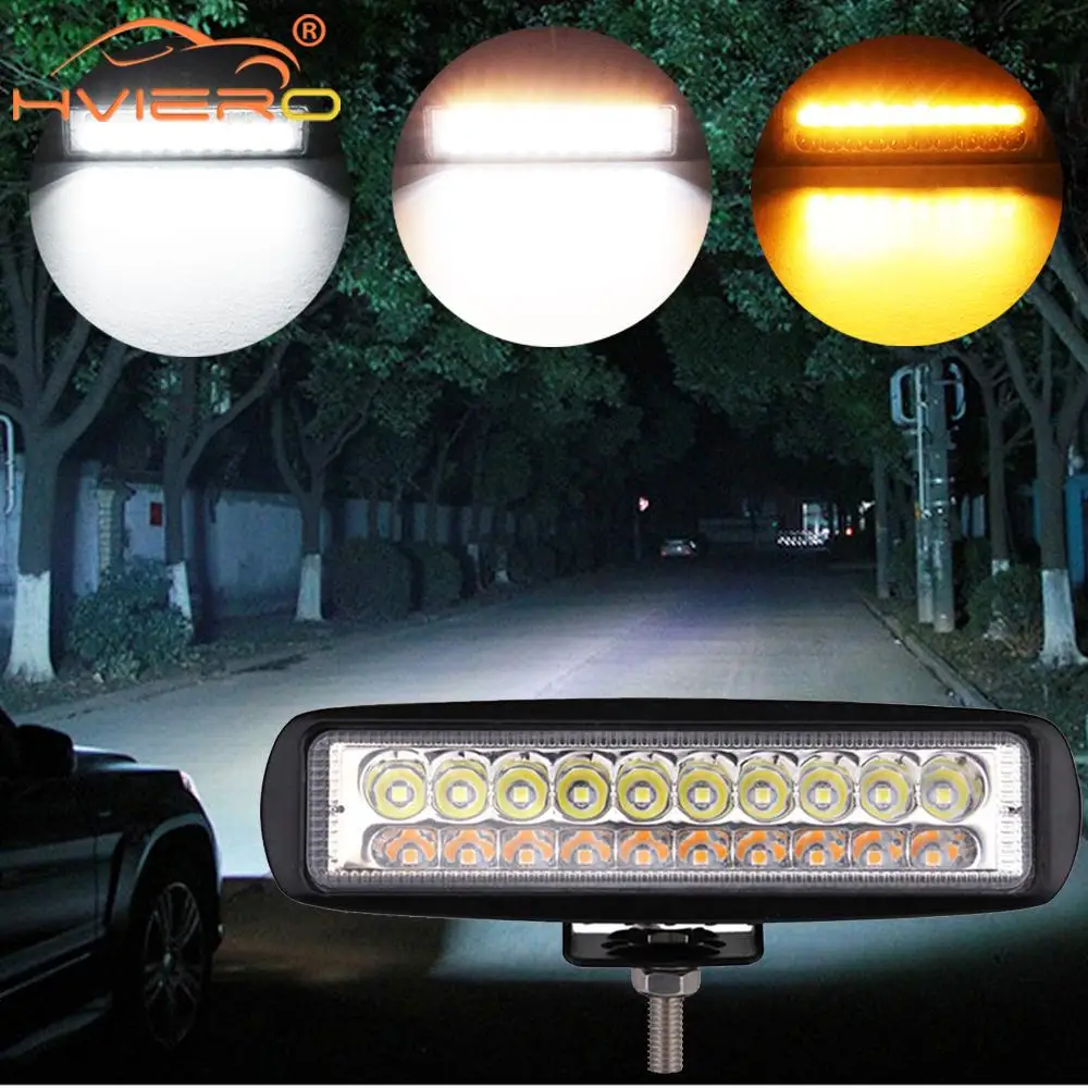 

Work Light 60W Headlight Color Amber White Led Bar Combo Beam Yellow Driving Work Lamp Headlight Floodlight Spot Fog Golden Lamp