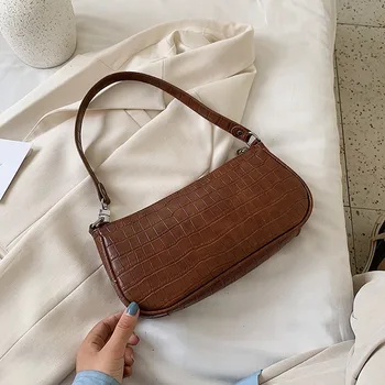 

Stone Pattern Small PU Leather Armpit Bag for Women New Summer Female Shoulder Bags Solid Color Ladies' Travel Crossbody Bags