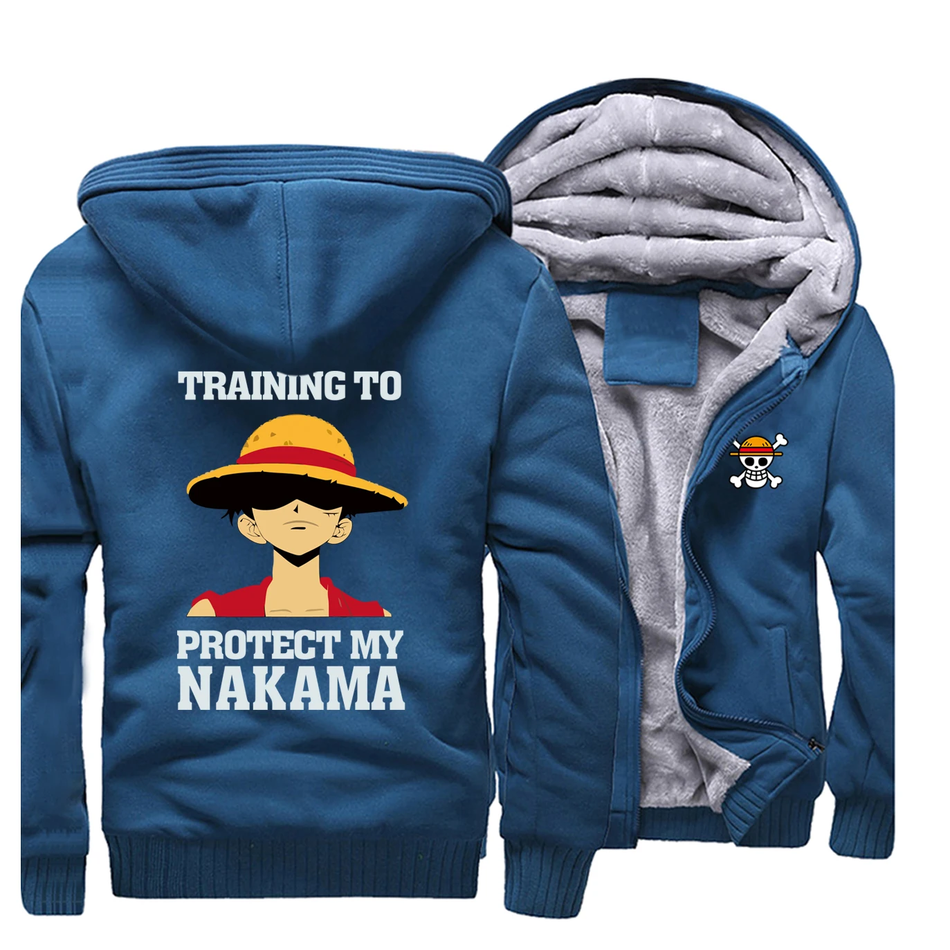 One piece мультфильм аниме Луффи зима горячая Распродажа толстовки человек реглан Пальто Толстая Толстовка уличная Мужская модная теплая одежда