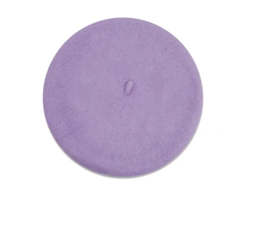Lilac Violet Дизайн, женские AIGYPTOS, Осень-зима, элегантные толстые теплые шерстяные береты, шапки для девушек, милые шапки, черные/белые/розовые/желтые - Цвет: Lilac Violet