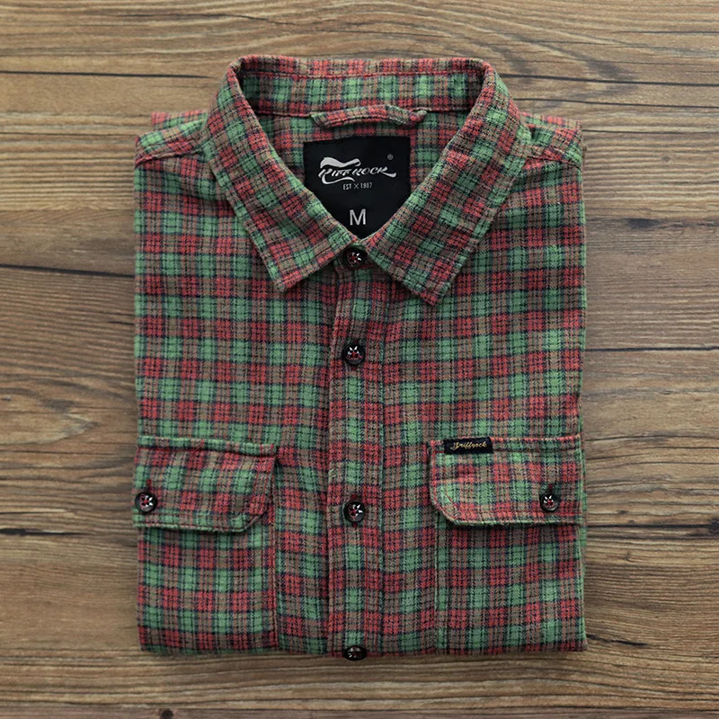 Long Sleeve Flannel Shirt Men Oversize 
