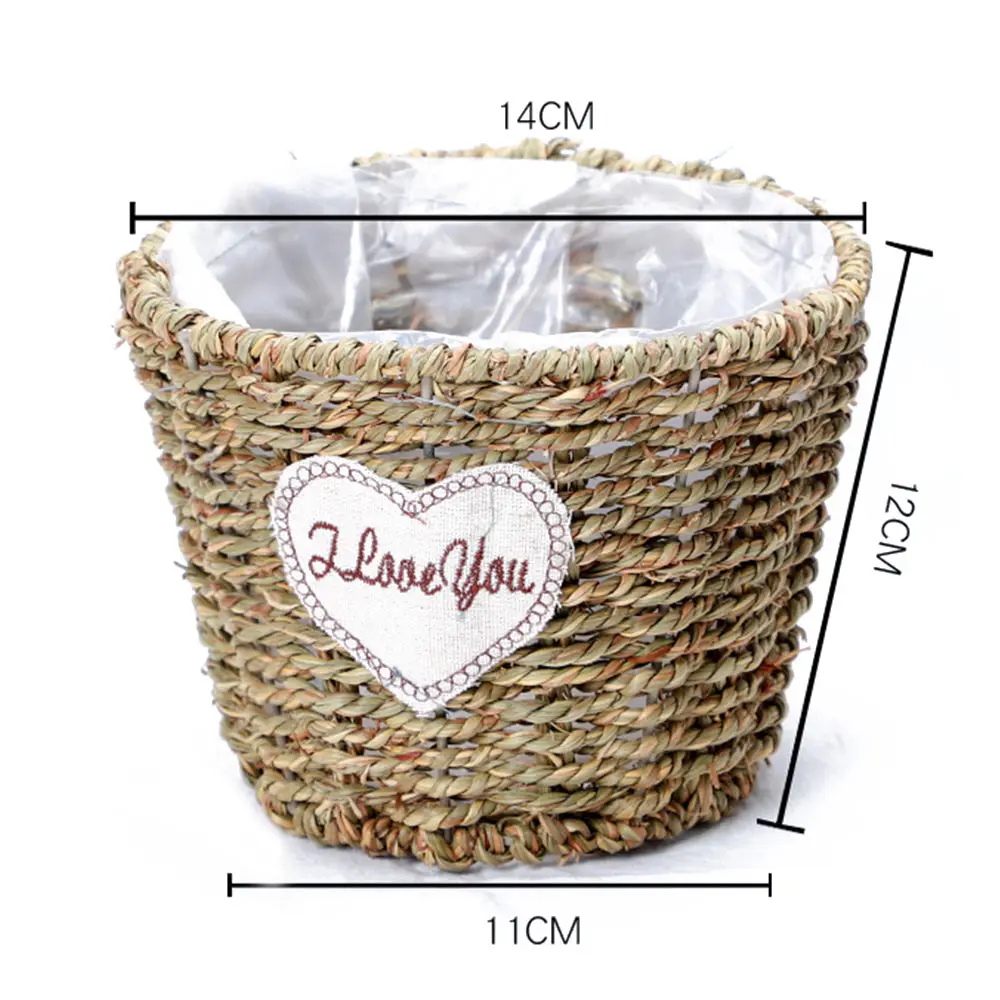 Стол для хранения мелочей большой объем цветочный горшок корзина плетеная