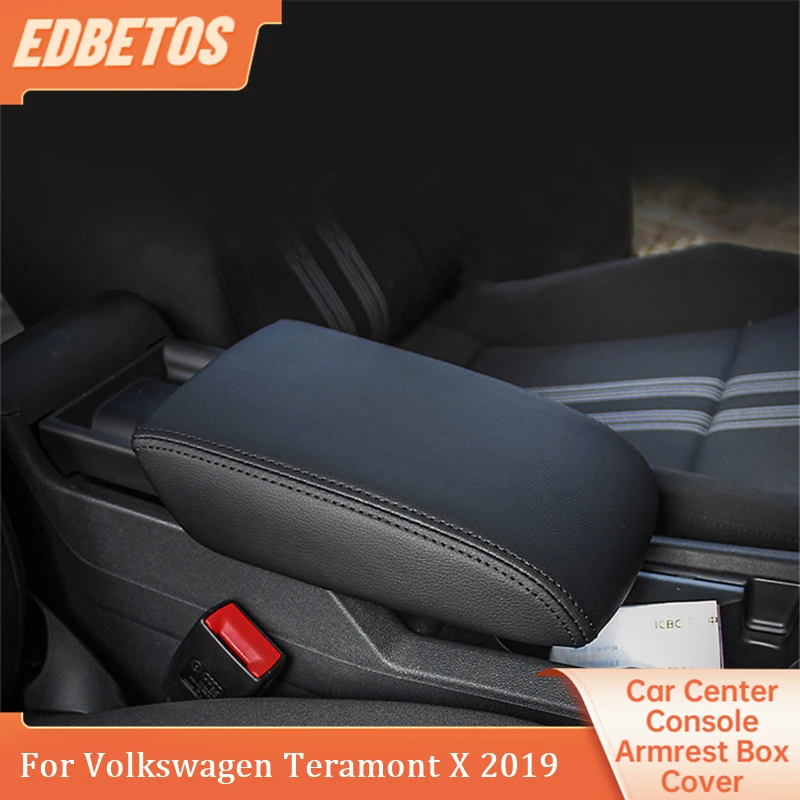 

For Volkswagen VW Teramont X 2019 Central Armrest Box Protection Cover Pad Leather Interior Decoration Accessories