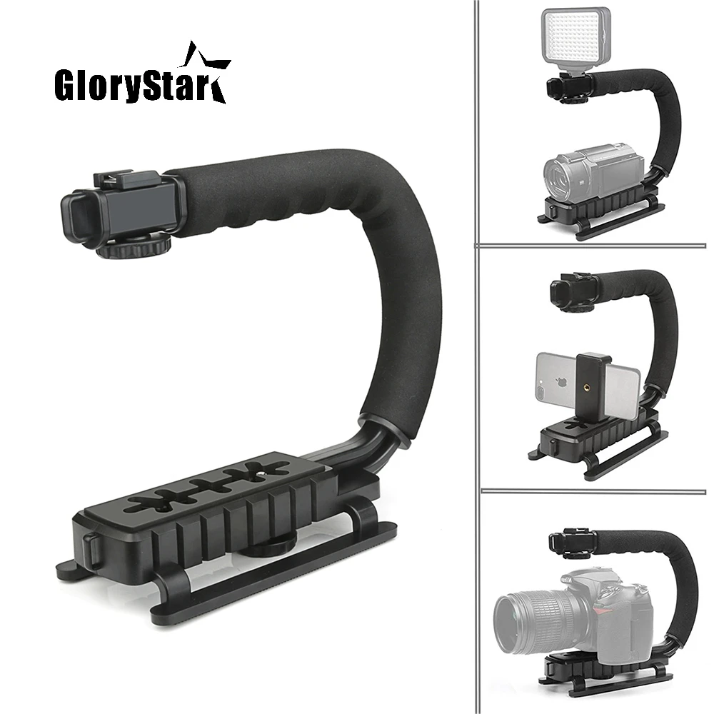 Camera holder gimbal stabilizer U C Shaped Holder Grip Video Handheld Stabilizer For DSLR Nikon Canon Sony Camera and Light Portable SLR Steadicam For Gopro