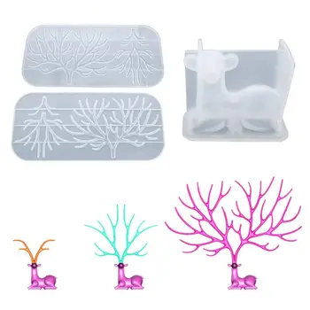 

DIY Crystal Epoxy Deer Antlers Tree Branch Jewelry Making Pendant Silicone Mold DIY Hand Craft Resin Molds for Jewelry 2020 New