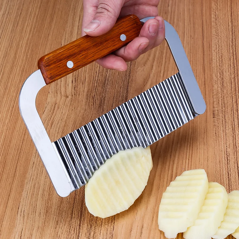 Wavy Crinkle Stainless Steel Cutting Fry and Knife Chopping Serrator Tool Slicer Blade Vegetable Salad French