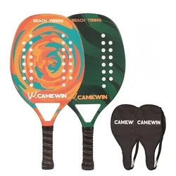 Adult Professional Full Carbon Beach Tennis Paddle Racket Soft EVA Face Racquet With Bag Unisex Equipment Beach Tennis Paddle