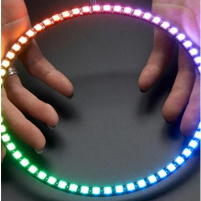 

Ring Wall Clock 60 WS2812 Super Bright 5050 RGB LED Lamp Panel For Arduino iu7 decor night light color