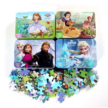 

Disney Series Puzzle Frozen Mickey Mouse Iron Box Puzzle Children's Girl's Boy's Kids Fancy Puzzle Game Wood Toys Christmas Gift