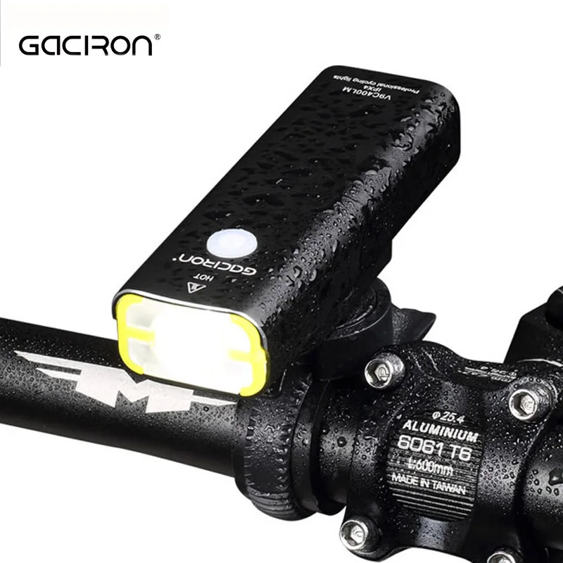 GACIRON велосипедный светильник светодиодный USB Перезаряжаемый передняя рама 18650