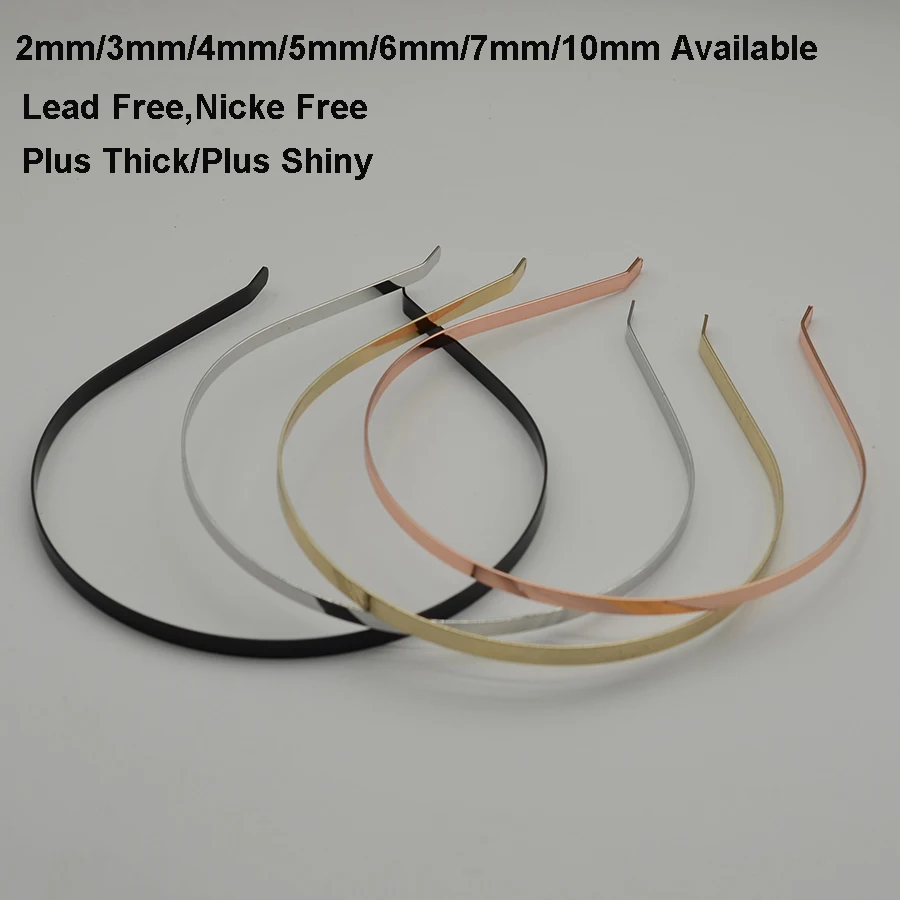 10PCS 2mm 3mm 4mm 5mm 6mm 7mm 10mm Metal Hair Headbands with Bent