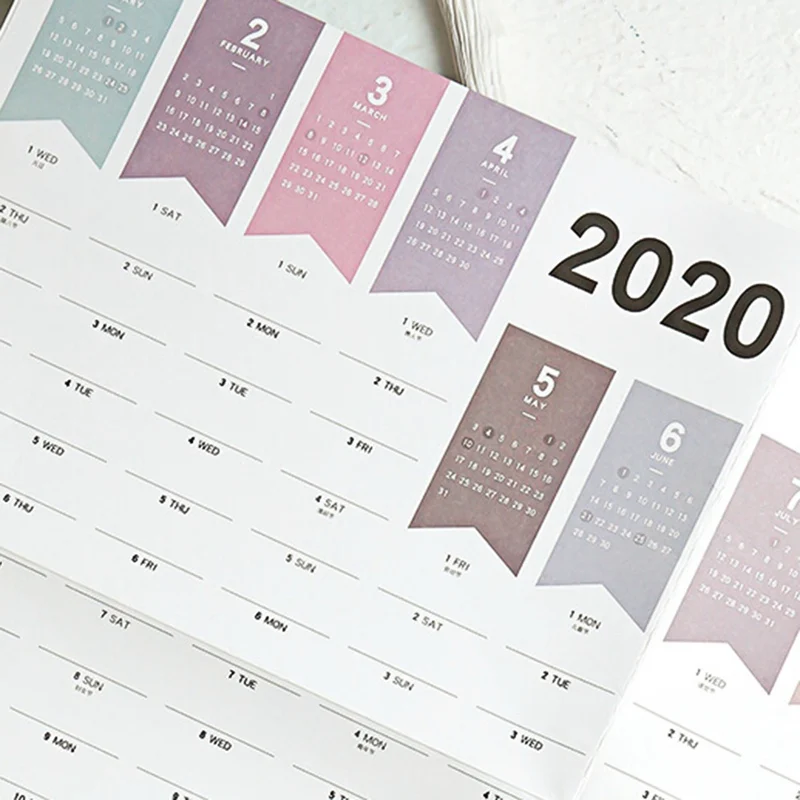 1PCS Agenda 365days Paper Wall Calendar Daily Planner Notes Very Large Study TO DO LIST Kawaii School Supplies