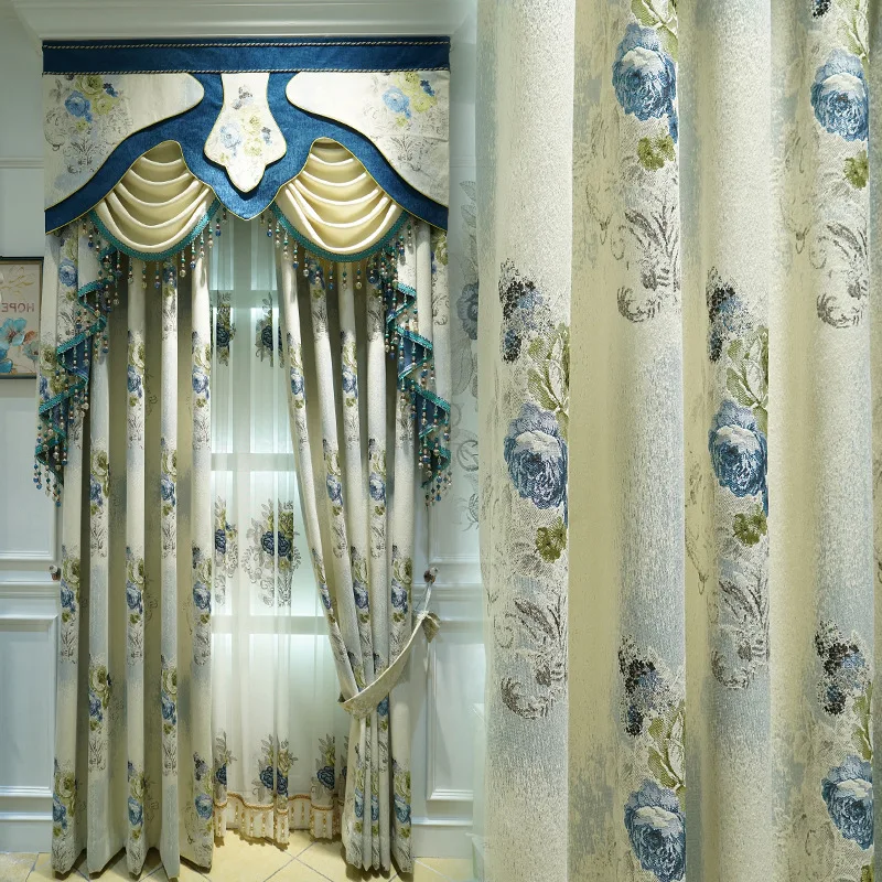 Штора из жаккарда Chenille Роскошная штора 4D для шторы на окна гостиной занавеска