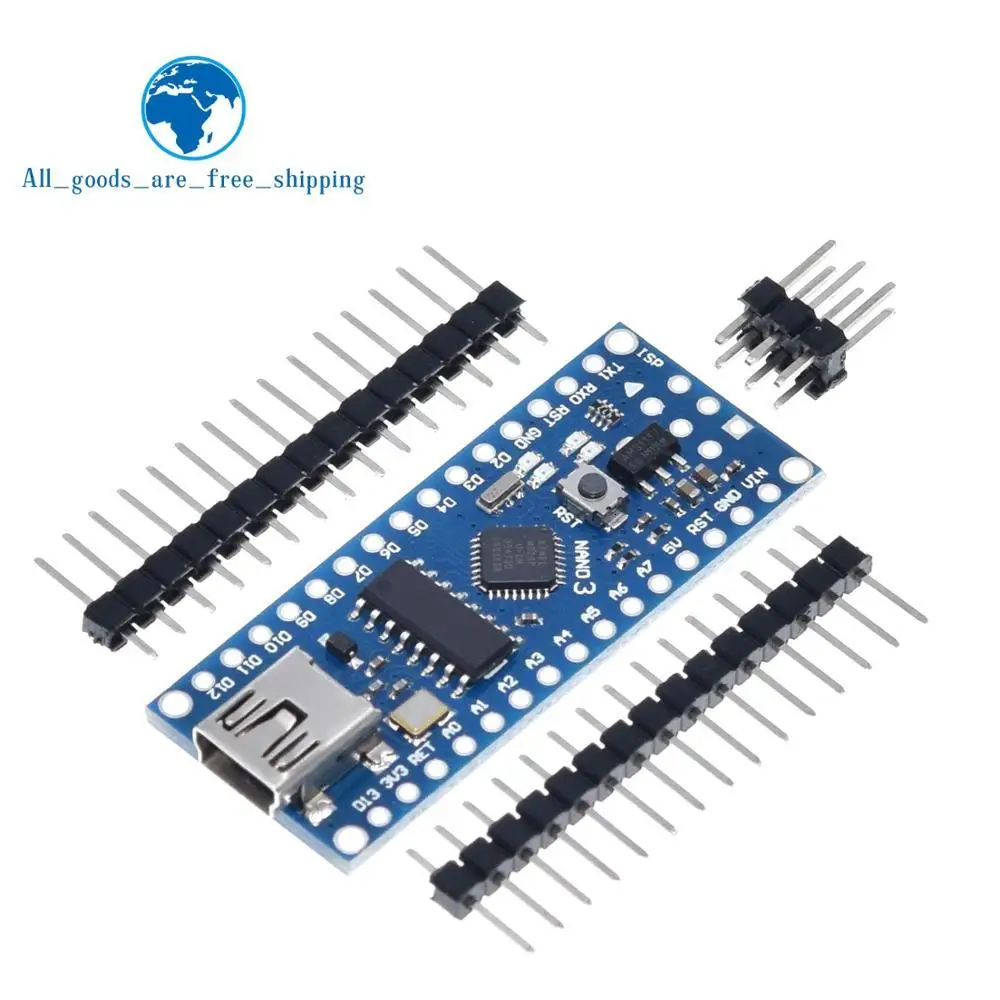 Atmega328p-mu chip TZT Mini USB с контроллером загрузчика Nano 3,0 совместимый для arduino CH340 USB драйвер 16 МГц NANO V3.0 Atmega328 - Цвет: Atmega328p-mu chip