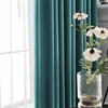 Nordic Thick blackout double-sided linen curtains for living room bedroom thermal insulation black gray solid curtain drapes 3