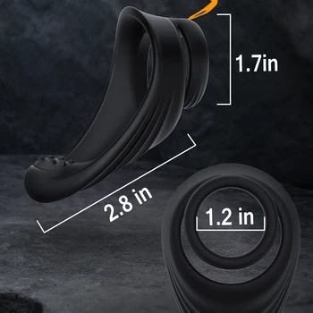 Samox Silicone Penis Ring Scrotum Bind Cock Ring Sex Toy for Men Erection Prostate Massage Dual Ring Delay Ejaculation Lock Ring 5
