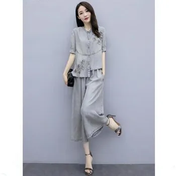 

Vintage 2019 New Fashion 2 Pcs Set Irregular Pocket Brief Summer Set Women Single Breasted Korean Two Piece Set