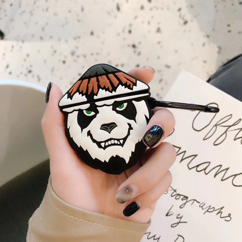 960B 3D силиконовый чехол для наушников для Airpods чехол с милым медведем из мультфильма чехол для Apple Air pods 2 чехол для Earpods чехол для наушников - Цвет: 960B