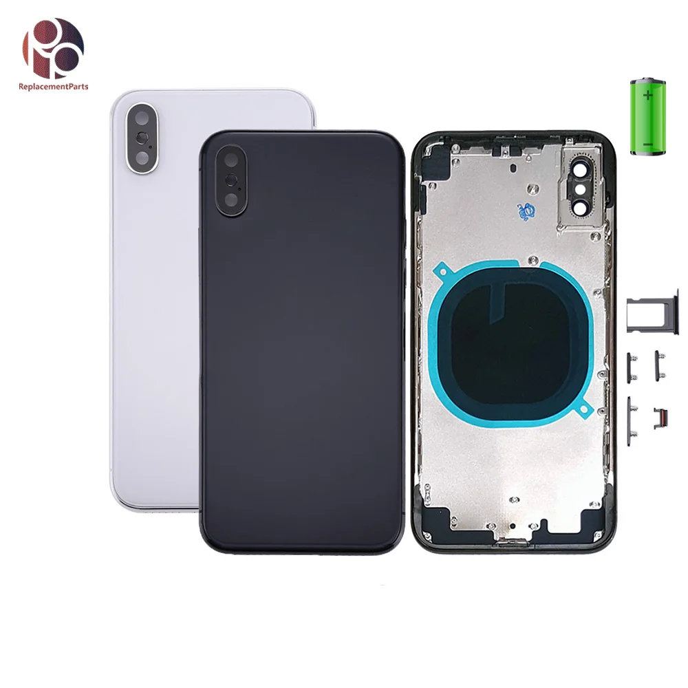 Ико качество заднее стекло Корпус для IPhone 8 Plus X XR XS MAX 8G P батарея задняя дверь