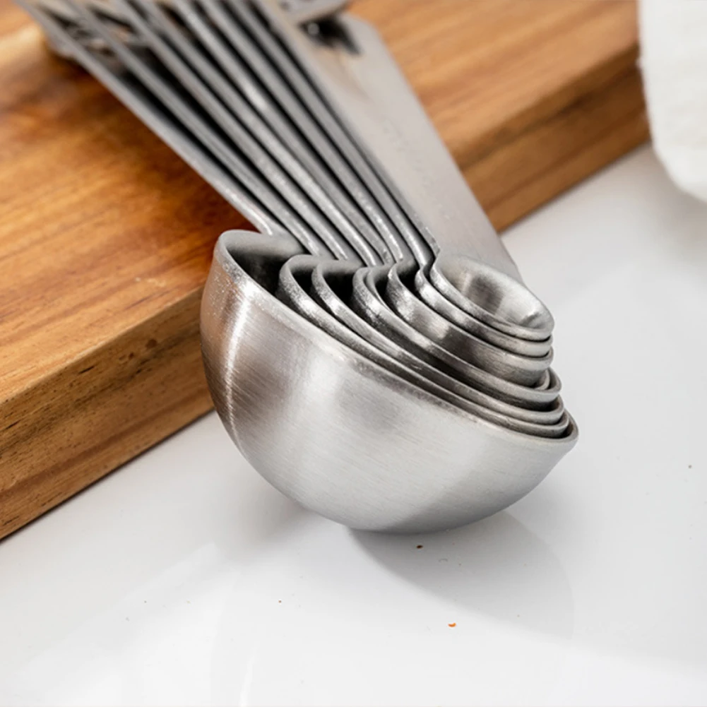 6Pcs Reusable Stainless Steel Seasoning Coffee Powder Measuring Scoop Spoon With Scale Bakery Tool Kitchen Supplies