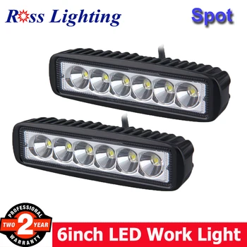 

2Pcs 18W LED Spot Work Light Fog Lamp 9-32V 4WD 12 volt LED Work Lights for Off Road Vehicle SUV CAR Truck LED BAR ATV