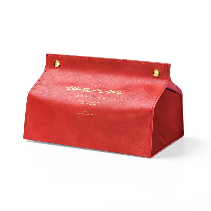 Домашний держатель для салфеток Nakin из искусственной кожи, чехол для салфеток, складной держатель для салфеток, бумажный диспенсер с буквенным принтом, коробка для салфеток для офиса - Цвет: Red