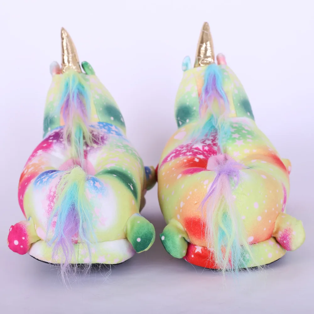 Unicorn Colorful Star and Rainbow Slippers